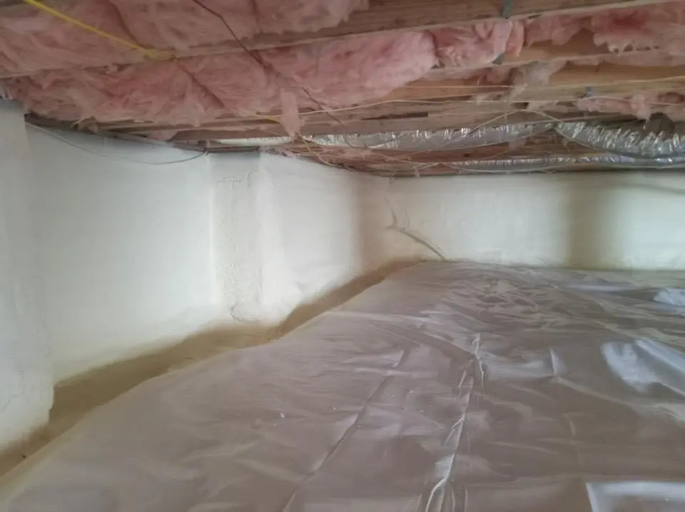 Crawl space encapsulation with closed-cell spray foam for Roof Maintenance in Woodbridge